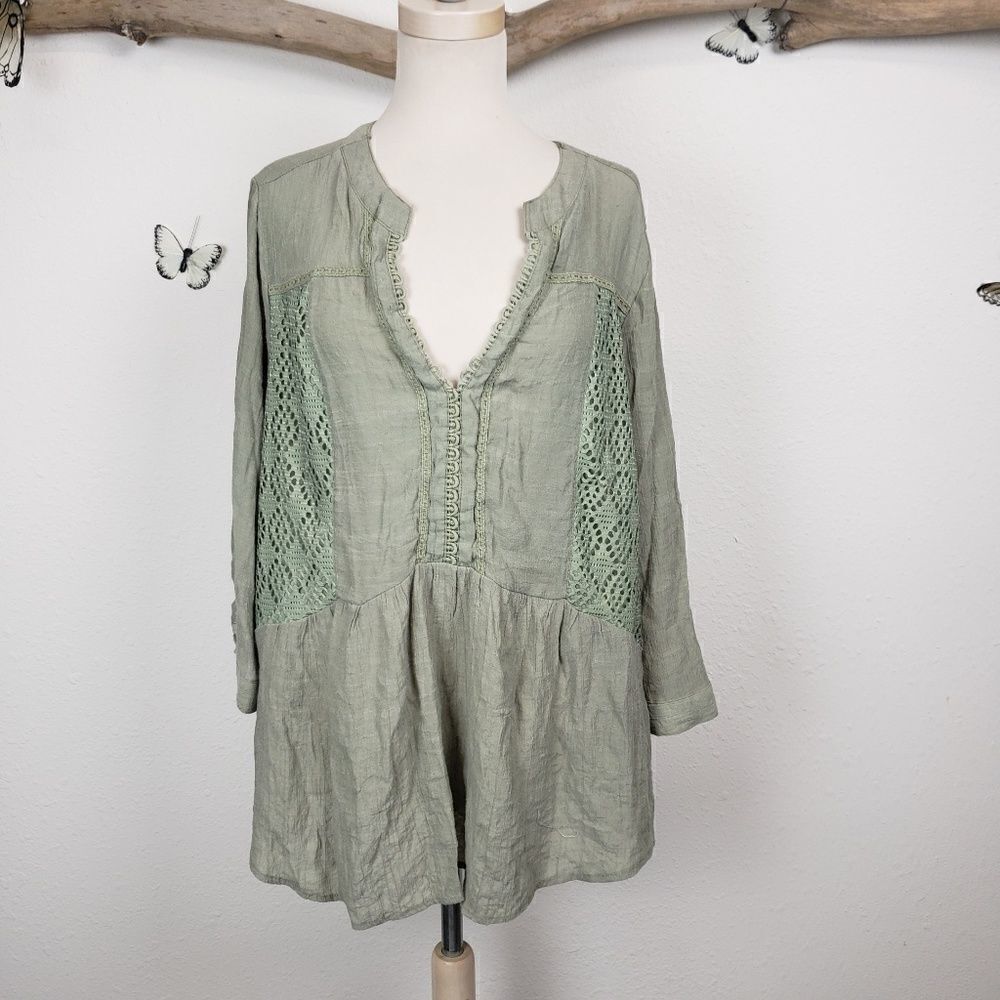 Unique spectrum oversized sage olive green top